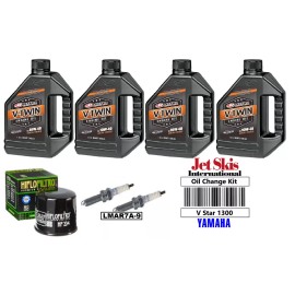 JSI Maxima Kit Yamaha V Star 1300 Oil Change Tune Up Kit 20W50 4 Quarts Spark Plugs Oil Filter