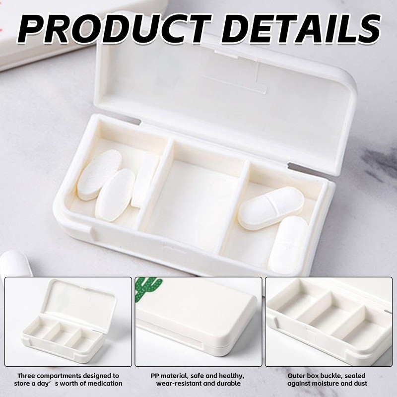 10-Piece Small Pill Box, Practical Travel Pill Box, Packaging Box