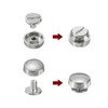 sourcing map 20set Flat Head Stud Spike 10mm Alloy Purse