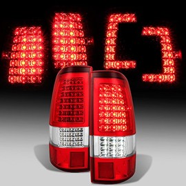 For [C-Shape Full LED Style] 1999 2000 2001 2002 Chevy Silverado | 1999-2003 GMC Sierra Taillights Pair