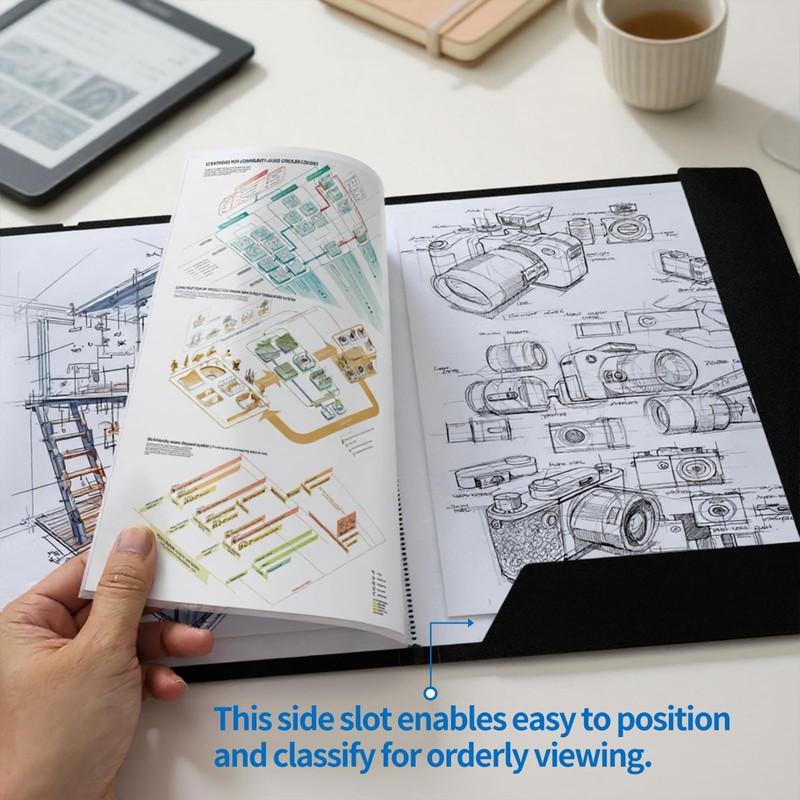 FRETONBA 30 Pocket Presentation Binder with Plastic Sleeves, Displays 60