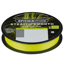 Spiderwire Stealth Smooth 8 New 2020, 150 m, Yellow, 8-Way Braided Line with Micro Coating, 0.06 mm - 0.39 mm, 5.4 kg - 46.3 kg, Abrasion Resistant (150, 0.23 mm - 23.6 kg)