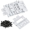 Worldity 10 Pack White Shutter Hinges,3 Inch Non Mortise Hinge,