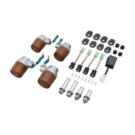 POSH FAITH Motorcycle Supplies Turn Signal Kit Super Bike Turn Signal Kit Z900RS/CAFE (18-24 Years) | Z650RS (22-24 Years) Buff Body/Orange Lens 132093-13