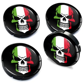 Biomar Labs® 4 x 60mm 3D Wheel Hub Centre Caps Italy Italian Flag Center Rims C 90Z