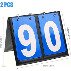 2 Digit Flip Sport Scoreboard Digital Counter, 2 Pieces Competition Scoreboard Manual, Portable Scoreboard Scoreboard, Sports Scoreboard for Basketball, Table Tennis, Football, Badminton, Baseball