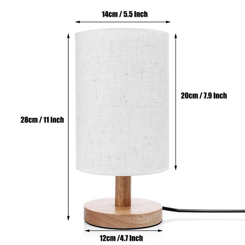 Betty Table Lamp Bedside Light Wood Base Room Decoration or