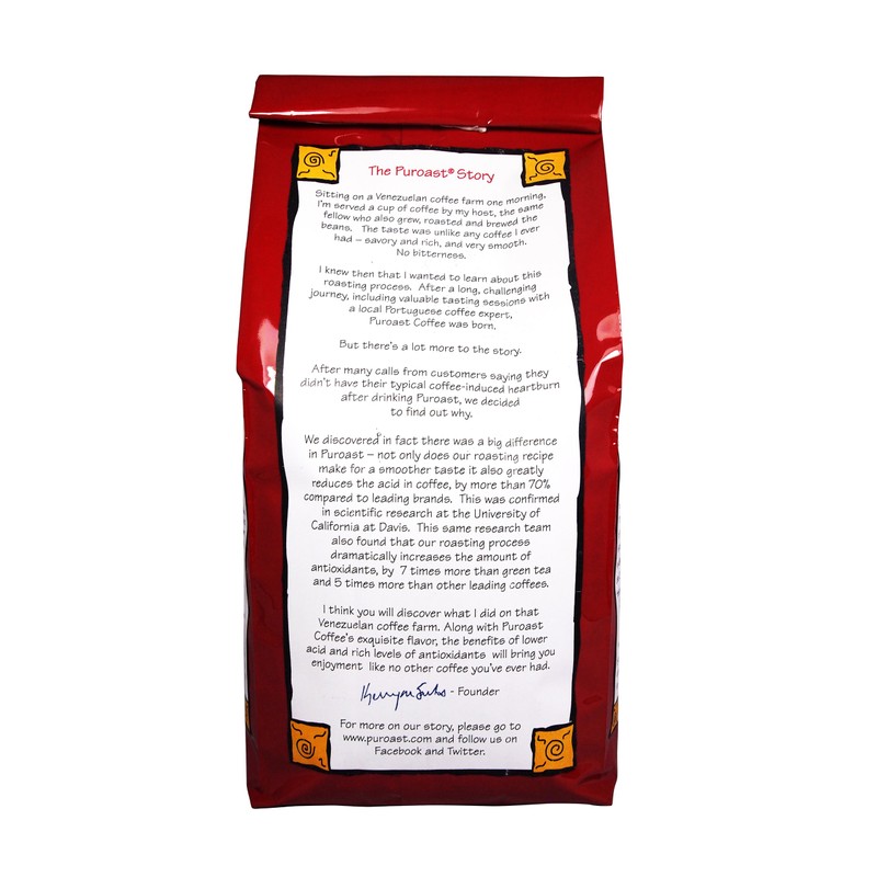 Puroast Low Acid Coffee Whole Bean | Vanilla Whole Bean