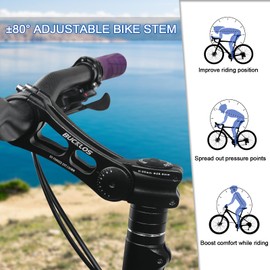 BUCKLOS Adjustable Bike Stem MTB 25.4mm 31.8mm 90/110/130/145mm 80 Degree Bike Stem Riser for Angle Adjustment, Bicycle Handlebar Extension for Commuter Bikes, E-Bike, Mountain, Road Bicycles