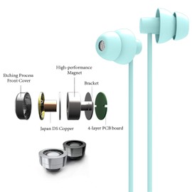 Auriculares insonorizados para dormir, auriculares suaves con aislamiento de ruido para dormir, noche, insomnio, dormir de lado, ronquidos, viajes, meditación y relajación (verde claro)