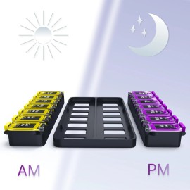 Bexeen Extra Large Weekly Pill Organizer 2 Times A Day - Airtight Pill Box 7 Day - A...