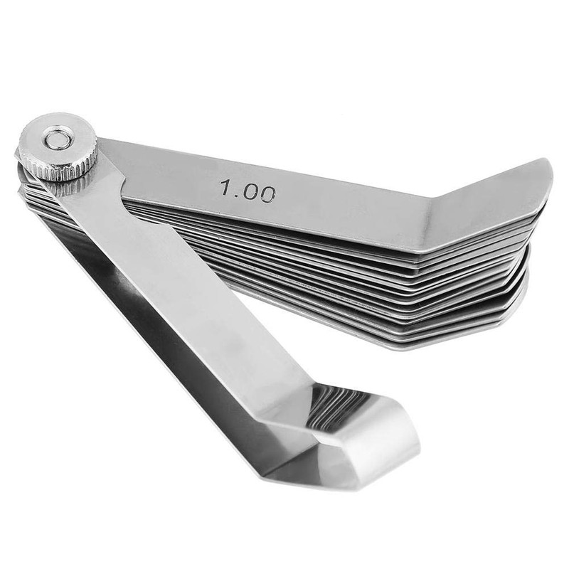 Offset Feeler Gauge Stainless Steel 16-Piece Blade Feeler Gauge 0.05-1.00