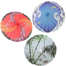 NOELAMOUR Mini Japanese Umbrella, Mini Paper Umbrella, Decoration, Japanese Umbrella, Paper Umbrella, Mini Figurine, Interior Decoration, Photography Supplies, Diameter 11.8 inches (30 cm), Set of 3