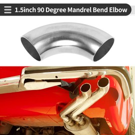 Motoforti 2 Pcs 90 Degree Mandrel Bend Elbow Car Exhaust Pipe Tubing Piping 1.5" Inch OD Thickness 1.2mm/18GA 38x126x1.2mm 201 Stainless Steel 2pcs