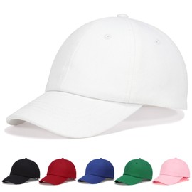 WILLPORT Kids Baseball Cap for Age 2-6,Adjustable Cotton Toddler Baseball Hat for Boys & Girls,White