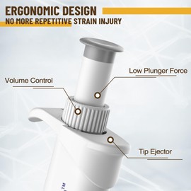 4E's USA Pipeta – Micropipeta de 1 a 10 ml, pipeta de volumen ajustable con porción inferior autoclavable, pipetas de un solo canal, pipeta calibrada ISO 8655 de laboratorio