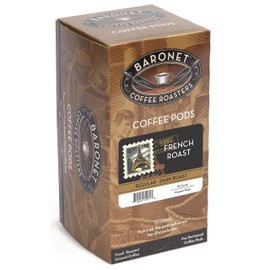 Baronet Coffee Pods [French Roast-54 Pods] Single Cup Use, Like Senseo [3 Boxes of 18 Single Serve 10 Gram] Regular Strength [Dark French Roast]