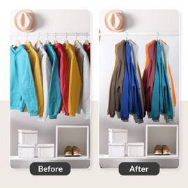 ZEDODIER Hoodie Hangers, 2 Pack Rotatable Hoodie Organzier for Closet, Max 16 Storage Capacity Hoodies Holder, Metal Space Saving Closet Organizers and Storage, Silver