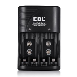 EBL 4~8 Slots Smart Charger For AA AAA Rechargeable Batteries 1.2V Ni-MH NICD - #3 - 4 Slots For AA AAA NiMH NiCD 9V