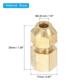 PATIKIL Brass Pipe Fitting, 2Pcs 1/4" G Female x 1/4" Flare Male Reducer Adapter SAE 45 Degree Brass Flare Pipe Extension Connector with Nut for Air Conditioner Gas Line Refrigeration HVAC