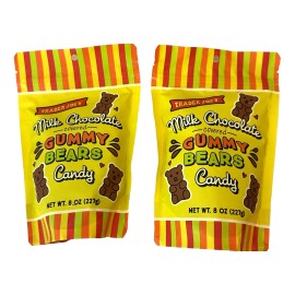 Trader Joe's 2 Packs Trader Joe's Milk Chocolate Covered Gummy Bears 8 Oz Each