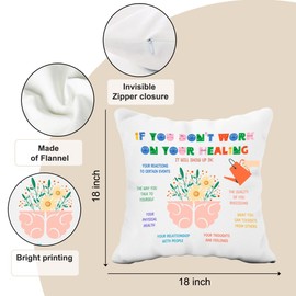 ZsaTuiy Mental Health Throw Pillow Cover Decor-Therapist Gifts-Mental Health Gifts for Psychologist-Counseling Office Must Haves Throw Pillow Cover-Lounge Pillows for Kids,Healing
