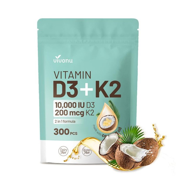 VivoNu Vitamin D3 K2 Supplement Softgels | Natural Nutritional Supplements