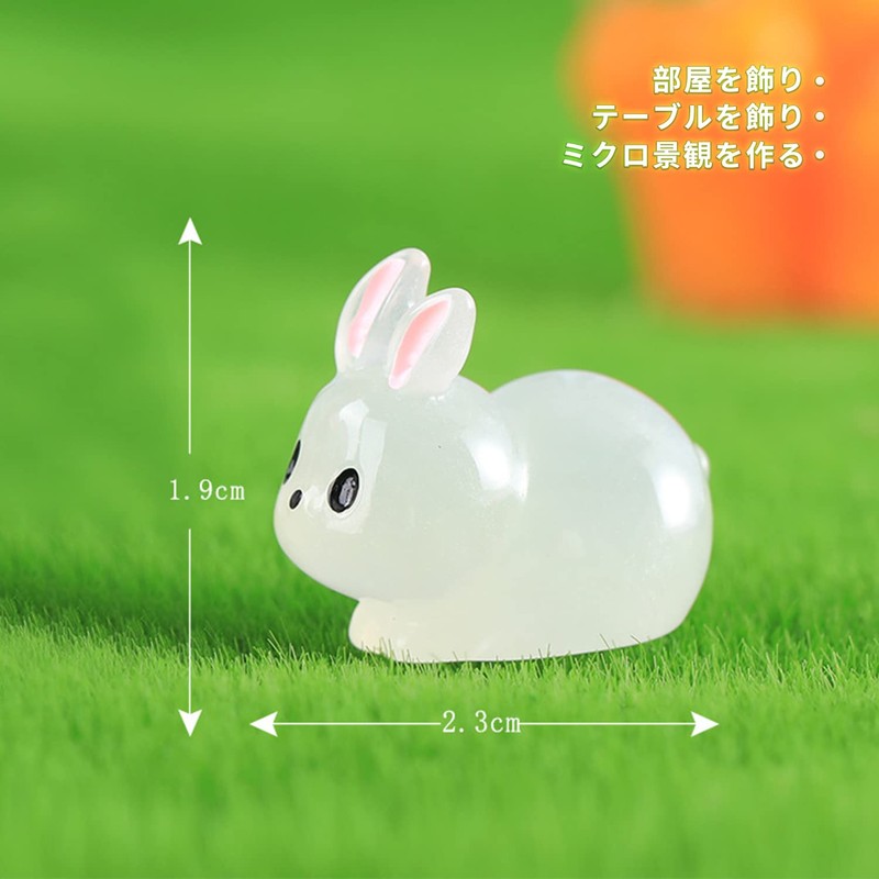 Resin Decoration Resin Luminous Figurine Mini Luminous Rabbit Mini Resin