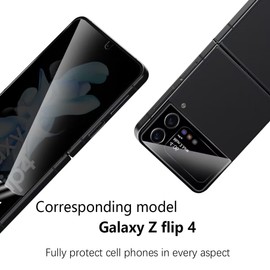 Phlleyaa Screen Protector for Galaxy Z Flip 4 5G Privacy Screen, Soft TPU Film Screen Protector 1 Piece with 1 Piece Camera Protection, Easy to Install, Anti-Glare Protection, Anti-Spy for Tempered