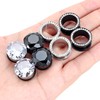 Qmcandy 8pcs Stainless Steel Cubic Zirconia Tunnels for Ears Single