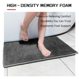 SUVAMJAM Memory Foam Bathroom Rugs, Water Absorbent Bath Mat, Non-Slip Backing for Bathroom Safety Floor Mat- 21 x 34 Inches