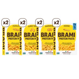 Brami Italian Protein Pasta, Variety | Low Carb | High Fiber | High Protein | Non-GMO | Keto | Made in Italy | Dry Pasta | Semolina | Fortified with Heart Healthy Lupini Beans | 12oz (Pack of 8)