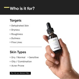 Minimalist Aceite Facial Hidratante Con 100% De Escualano (Derivado De Plantas) Mejora La Hidratación De La Piel Y Reduce Las Líneas Finas Restaura La Flexibilidad, 1 Onza Líquida (Paquete De