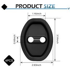 4 PCS Car Door Latch Lock Cover, Silicone Lock Protector Covers, Anti-Rust Noise Dampers Lock Protective Cover Parts, Self-Adhesive Door Lock Latch Protector Accessories (Black)