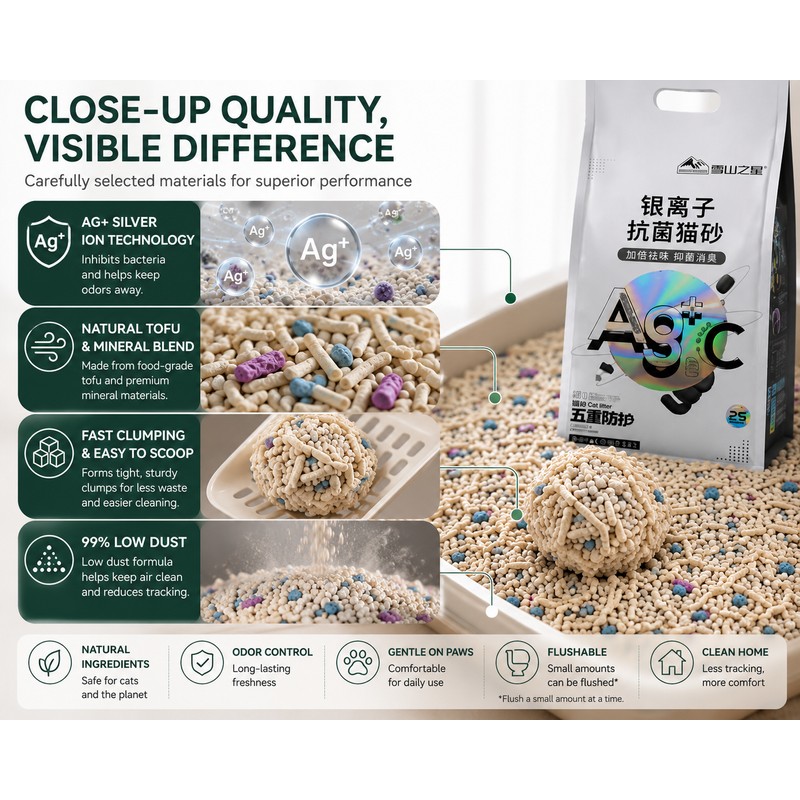 AG Silver Ion Mixed Tofu Cat Litter 2.5kg Dust-Free Fast