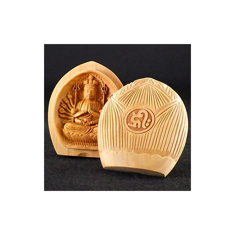 白檀 香合 Buddha Good Luck Zodiac Please 守本尊 (Child (Rat)