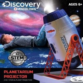 Discovery™ 2-in-1 Reversible Planetarium Space Projector, 24 Images, 360-Degree Rotation, Moving Stars and Stationary Modes, Displays Planets Nebula Stars Constellations, Kids Astronomy Toy