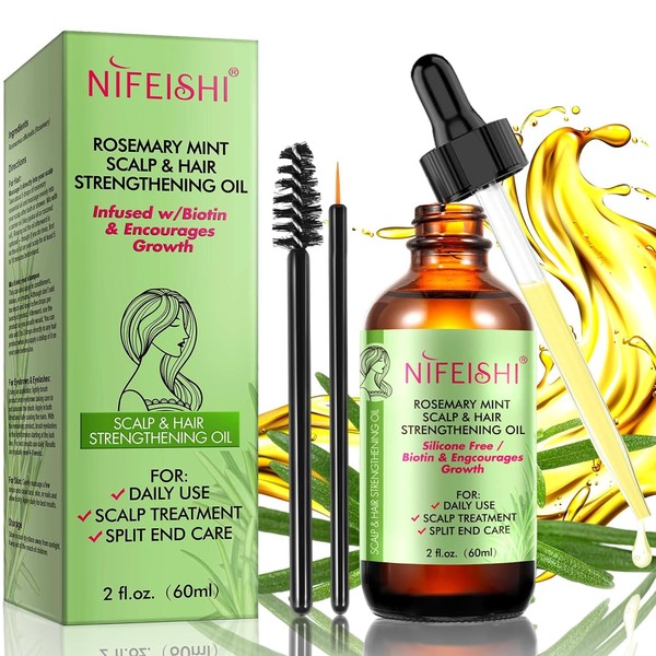 Secret Essentials Rosemary Oil for Hair, Rosemary Oil for Hair and Scalp, Strengthening Oil for Healthy Hair Growth, 60 ml