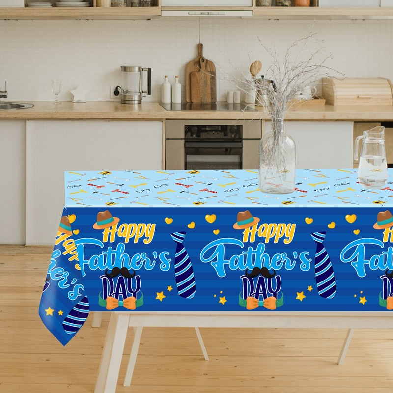 Fathers Day Tablecloth 3 Pack Plastic Happy Father’s Day Decorations