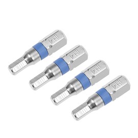 sourcing map 4pcs 25mm Long 1/4" Hex Shank H4 Hex High Quantity Screwdriver Bits S2 High Alloy Steel for Impact Driver Electric Screwdrivers and Drill