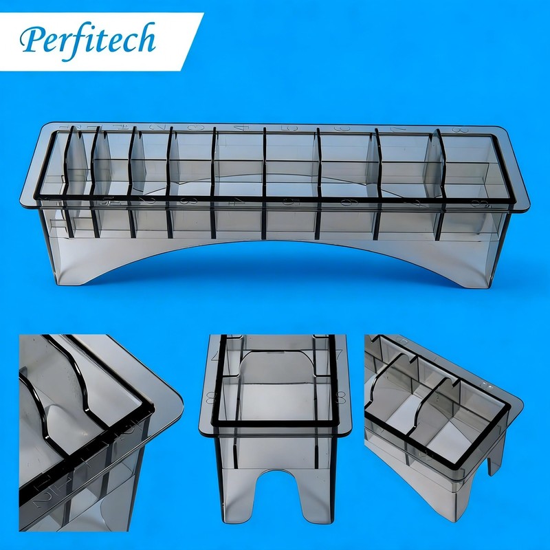 Perfitech Clipper Guard Holder Organizer with 10 Slots, Black, Sturdy