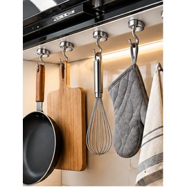 10PCS Strong Magnetic Hooks for Home & Kitchen – Multi-Purpose Magnet Hangers for Keys, Utensils, Tools, Bathroom & Storage Organization
