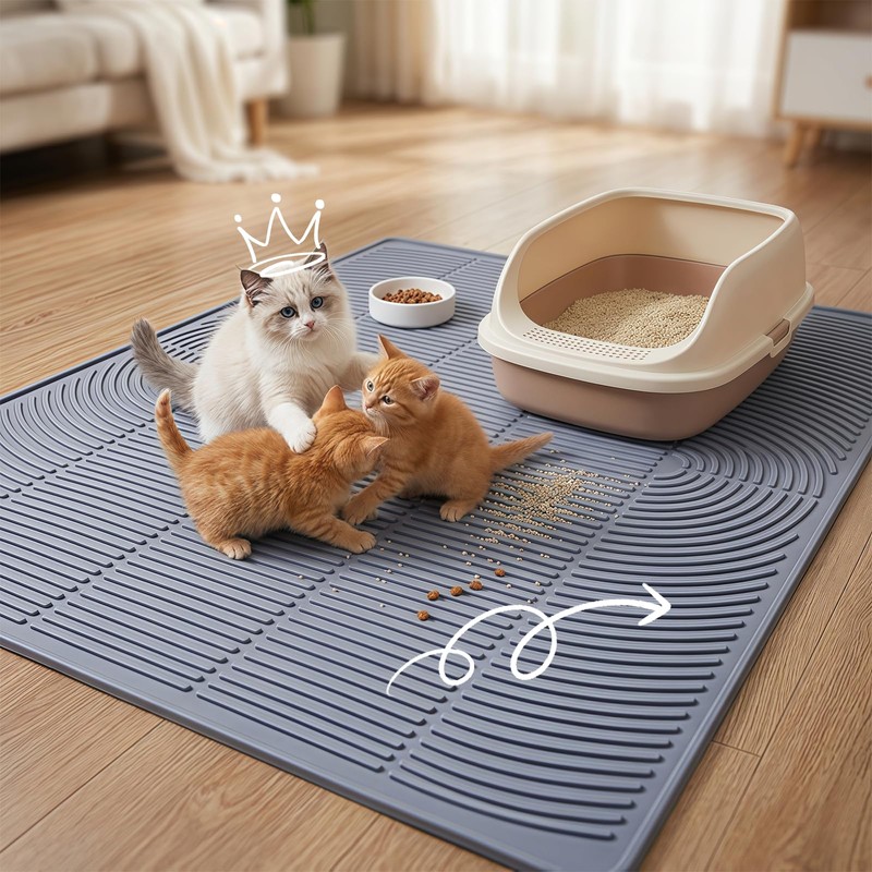 swihorab Silicone Cat Litter Mat for Litter Box, 31" x