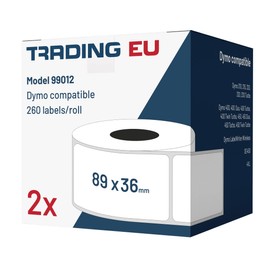 LabelTrade Compatible / Replacement for Dymo 99012 36 x 89 mm 260 Labels per Roll / Seiko SLP-2RLE 36 x 89 mm 260 Labels per Roll (2x)
