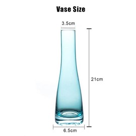 Hand-Made Blown Art Bud Glass Vase Glass Flower Vase Single Stem Vase Bud Vase Centerpieces Vases for Wedding Reception Dining Table Single Rose Flowers (Blue)