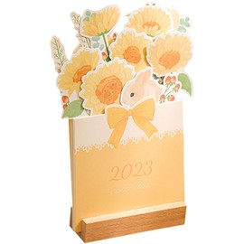 Operitacx Floral Desktop Calendar Creative Insert for Easy Scheduling Compact Portable Paper Calendar for Office and Students Smooth Touch Practical