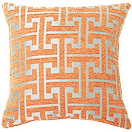 Grande Visage Satin Fabric Monogram Alphabet Modern European France Scandinavian Texture Chain Cushion Cover Stylish (Gray Gold)