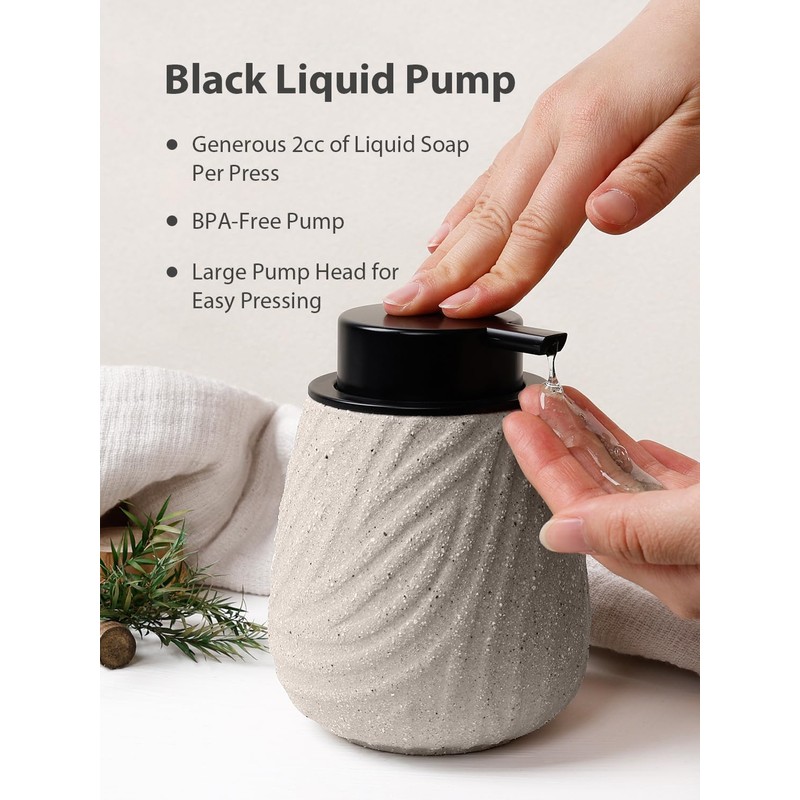 Autumnlife Ceramic Soap Dispenser - 14 oz Hand Lotion Dispenser
