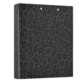 Black Cheetah Round Ring Binders 1.5 Inch Leopard 3 Ring Clipboard Binder for Office School Work Supplies File Folder 200 Sheet Capacity