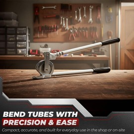 Flexzion Copper Tubing Bender - 1/2 Inch OD Manual Copper Pipe Bender with Wide Hook Grip up to 180-Degree HVAC Bending Tool for Soft Iron Pipe, Aluminum Tube, Stainless Steel Tube, and Refrigeration